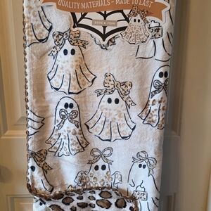 Ghost Patterned Blanket with Leopard Accents